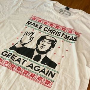 HG Apparel Make Christmas Great Again Long Sleeve Ugly Xmas Sweater Shirt L NWT